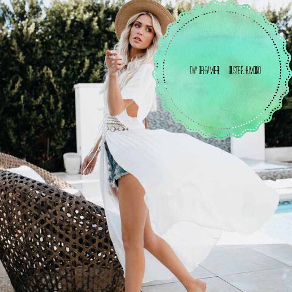 ‘Day Dreamer’ Duster Kimono In White